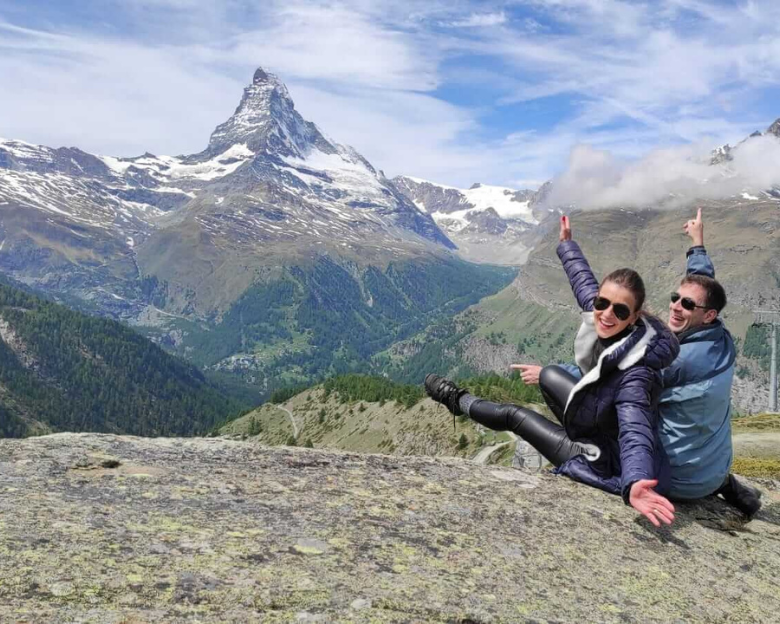 ZERMATT (Suíça) - Elaine e Alexey, ficaram impressionados com as paisagens naturais da Alemanha e Suíça.
